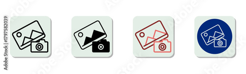 Photo Camera Icon Multi Style Vector Illustration
