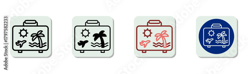 Travel Bag Icon Multi Style Vector Illustration