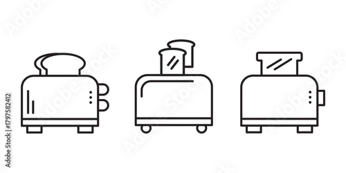 toaster outline or line icon design bundle.