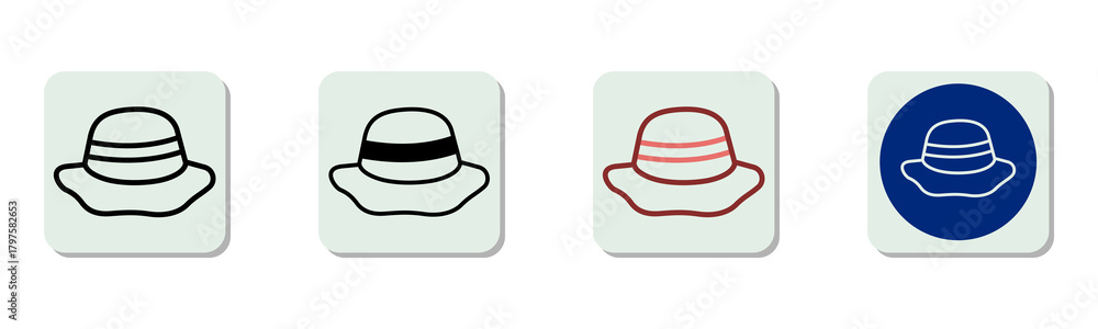 Fototapeta premium Sun Hat Icon Multi Style Vector Illustration