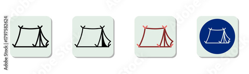 Tent Icon Multi Style Vector Illustration
