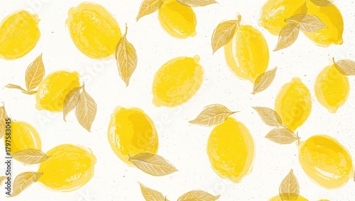 Prints of fresh lemons, min...