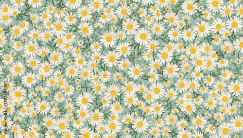 Small, charming daisies in a floral arrangement, suitable for textiles, scrapbooking, and wallpaper patterns