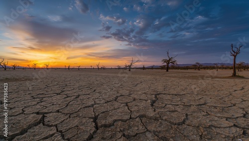 Sunset casting shadows on p...