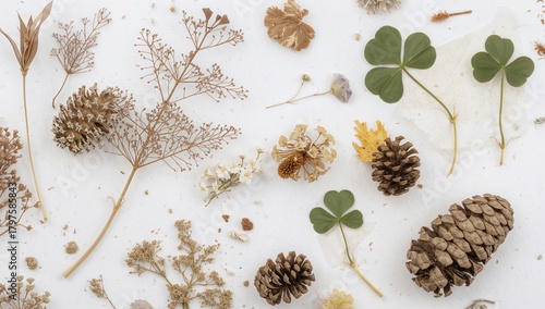Flowers, clover leaves, asp...