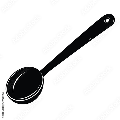 steel measuring spoon on white background