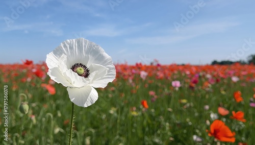 Poppy flower in a vibrant f...