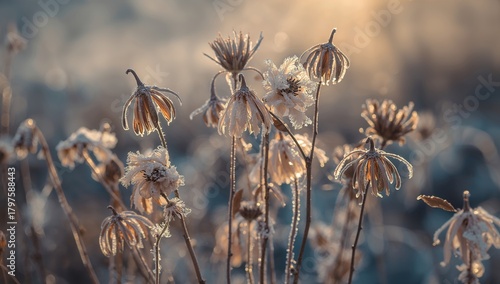 Iced Dried Flowers During W...