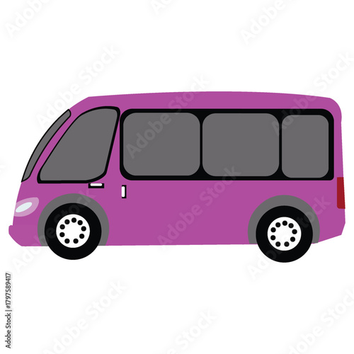 Vector Baby Bus Pink Bus Black Stock Vector