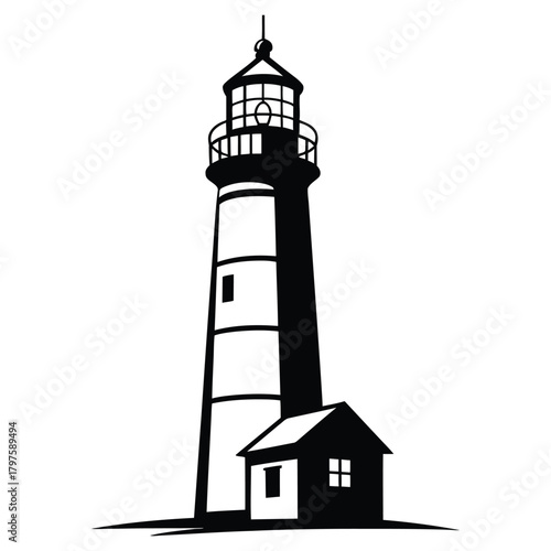 lighthouse on white background