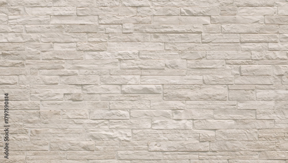 Obraz premium Light-colored stone brick wall texture, natural structure, suitable backdrop for editorial design