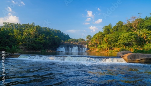 Waterfall cascading at Khao...