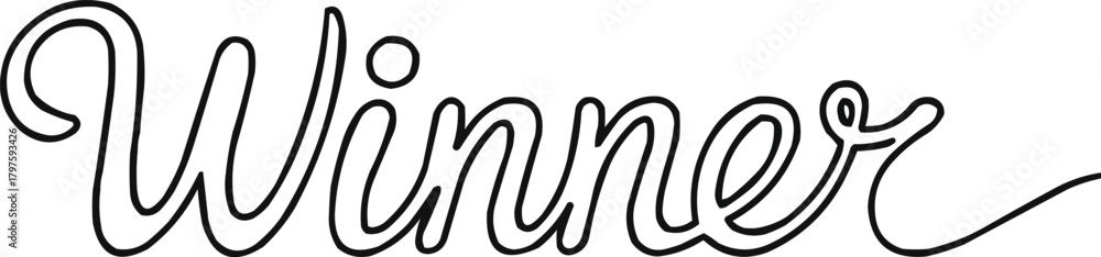 Fototapeta premium Winner Single Line Vector Minimal Design Element 