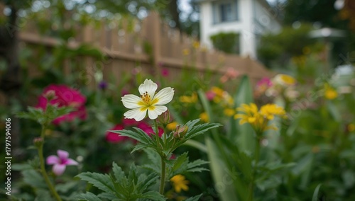 Primrose blooming in a summ...