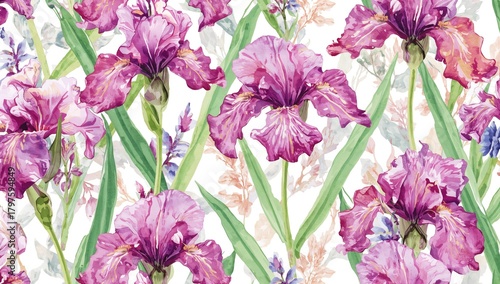 Hand-painted watercolor flo...
