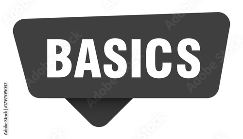 basics black sign isolated on transpatent background. basics sticker