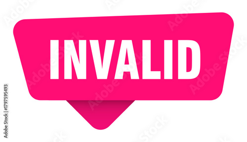 invalid magenta sticker isolated on transpatent background. invalid sign