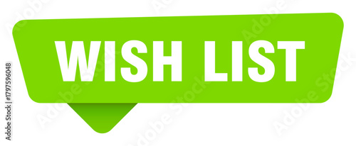 wish list green sign isolated on transpatent background. wish list sticker