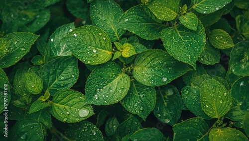 Top view of hydrangea leave...