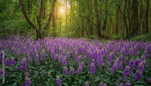Vibrant Purple Floral Growt...