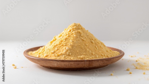 Yellow corn flour placed in...