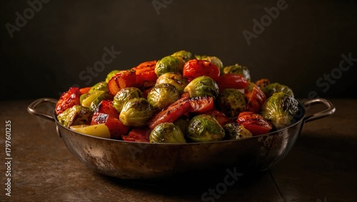 Pan filled with autumn harv...