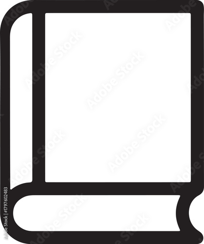 Simple book icon for education and knowledge resources