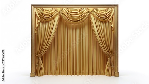 Golden fabric drapery in cl...