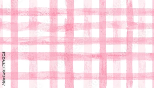 Pink watercolor plaid desig...