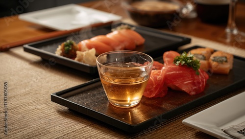 Japanese sake cup accompani...