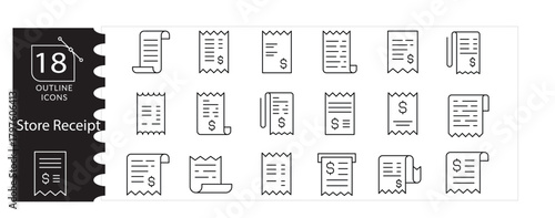 Retail Payment & Receipt Icons Finance, POS, and Transaction Set, Receipt, Invoice Cash Register Vector Pack for Retail, Accounting, Realistic POS Terminal, Receipt Printout Payment Illustration