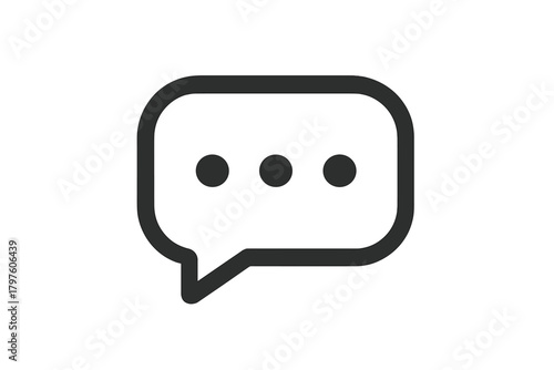 Simple chat message bubble icon with three dots indicating typing or loading progress