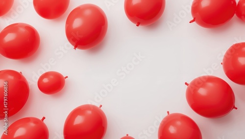 Red balloons arranged on a ...