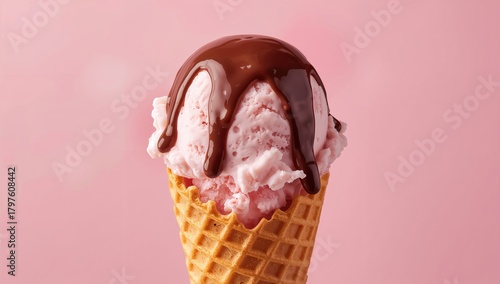 Strawberry ice cream with c...