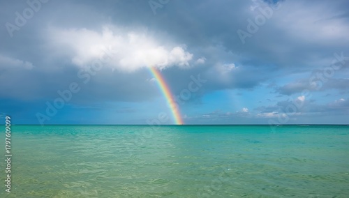 A vibrant rainbow arcs over...
