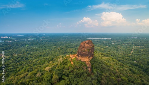 Aerial view of Sigiriya roc...