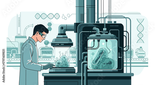 Scientist inspecting cultured microorganisms, advancing research in a laboratory setting