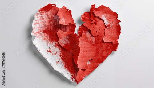 Torn Heart Made of Red and ...