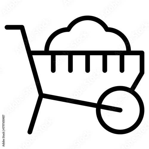 Wheelbarrow icon in vector illustration