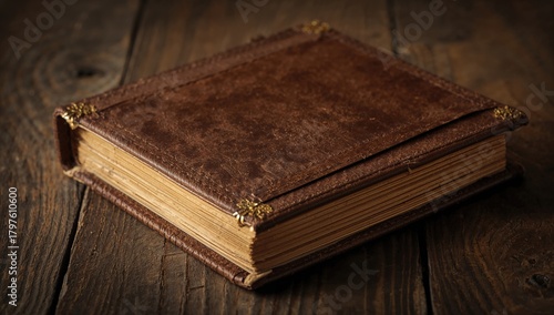 The leather-bound book rest...
