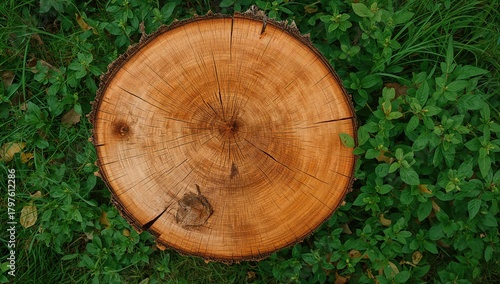 A recently cut teak tree tr...