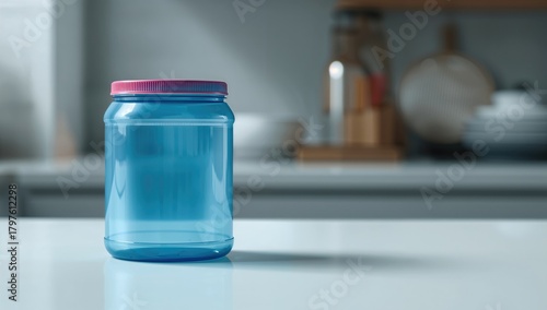 Plastic detergent bottle on...