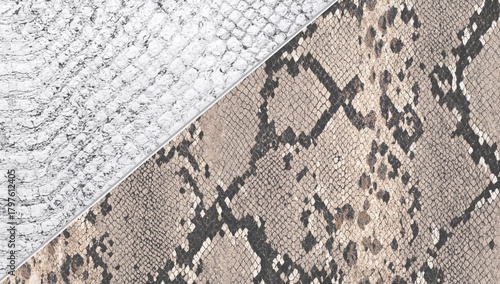 White or gray leather textu...