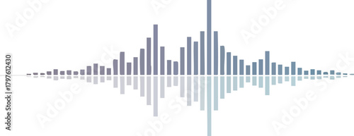 Audio Spectrum Reflection Dynamic Bars on White