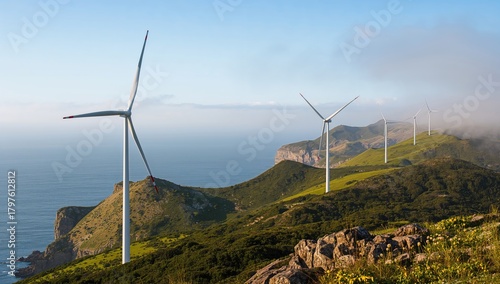 Wind turbines situated in m...