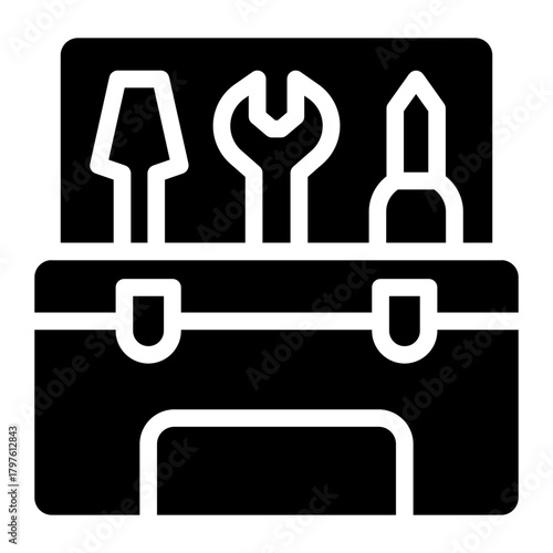 Tools box icon glyph style vector