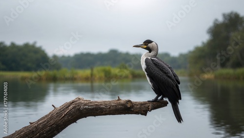 Cape cormorant resting on a...