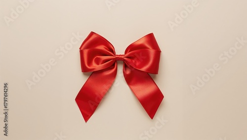 Twisted red satin ribbon, d...
