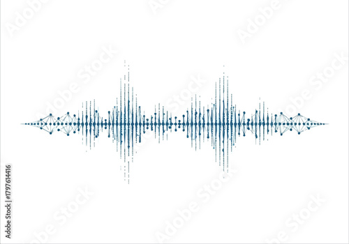 Blue Waveform Visualization on White Background