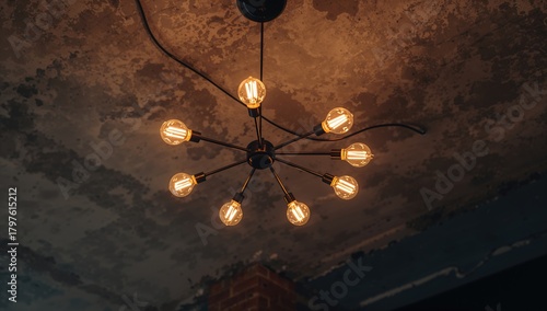 Chic chandelier with warm b...